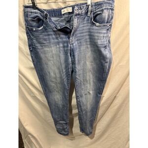 BKE Payton Universal Fit Mid-Rise Ankle Skinny Jeans Medium Wash Distressed